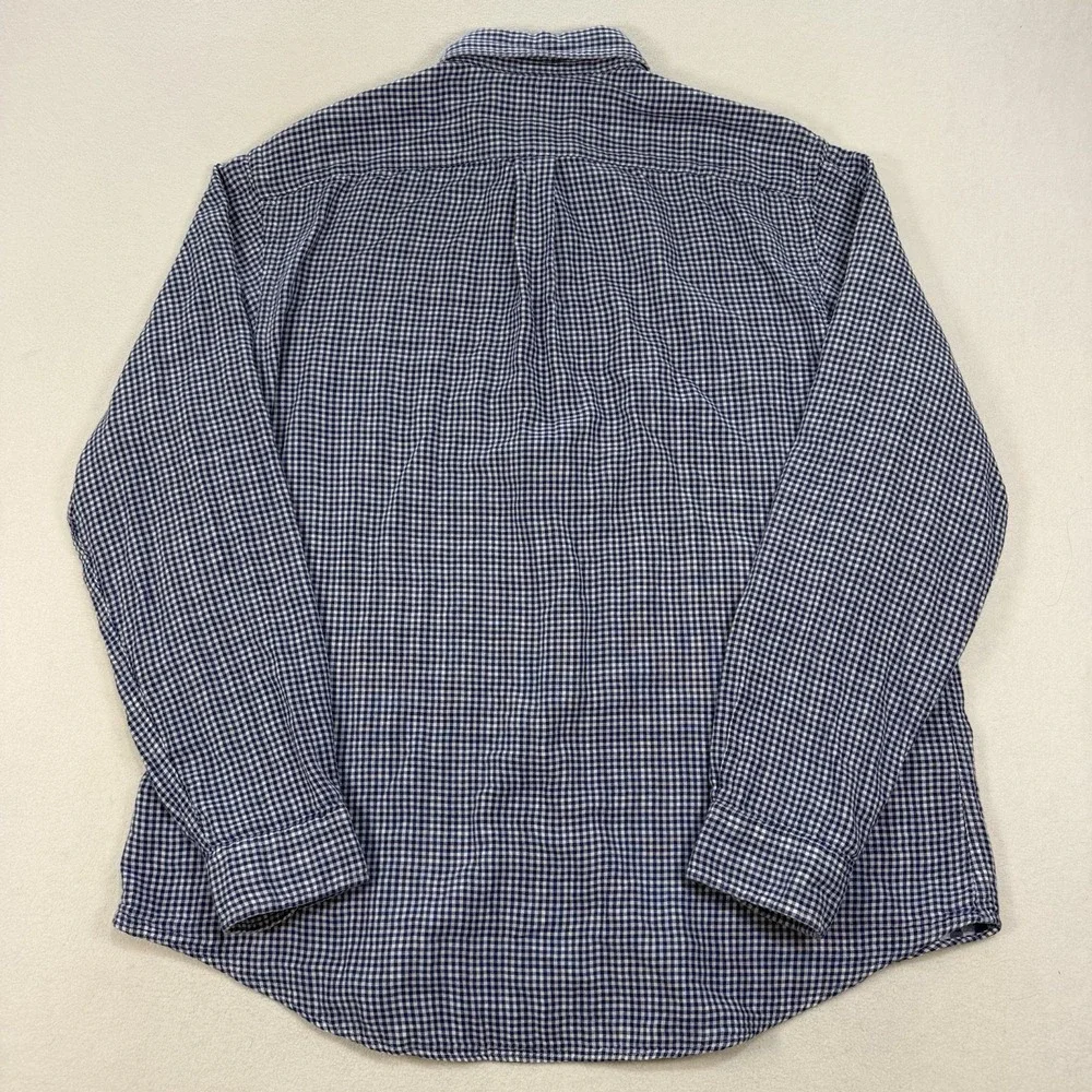 Polo Ralph Lauren Flannel Mens XL Blue Gingham Check Long Sleeve Button Up Shirt